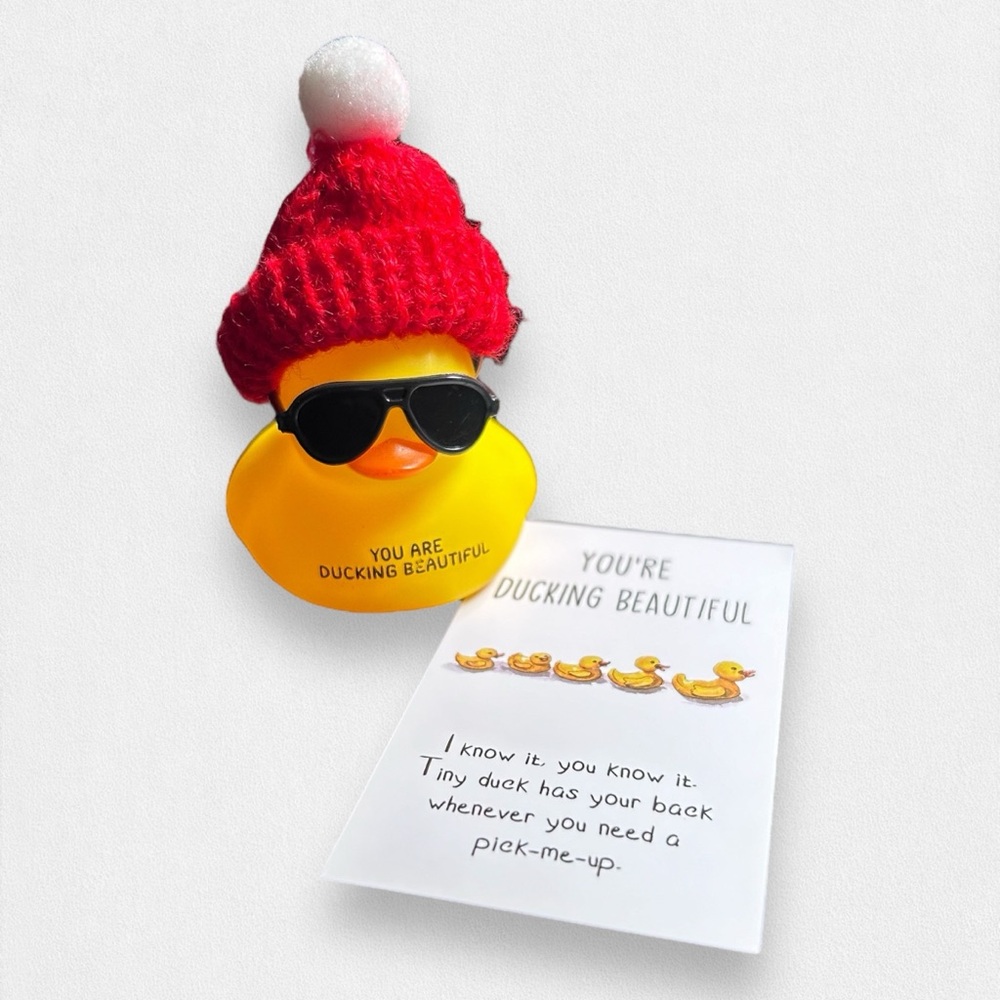 Rubber Duckies Set of 5 Mini Ducks Ducking Awesome Brave Worthy Beautiful - Picture 5 of 9